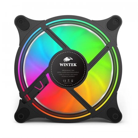 Вентилятор для корпуса Wintek 1300-B-12, 12 см, 4 pin MOLEX, fRGB (29234)