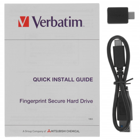 1 ТБ Внешний жесткий диск Verbatim Fingerprint Secure (53650) черный