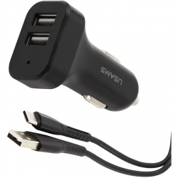 Зарядное устройство Usams NTU35TC13TZ, автомобиль, USB (151904)