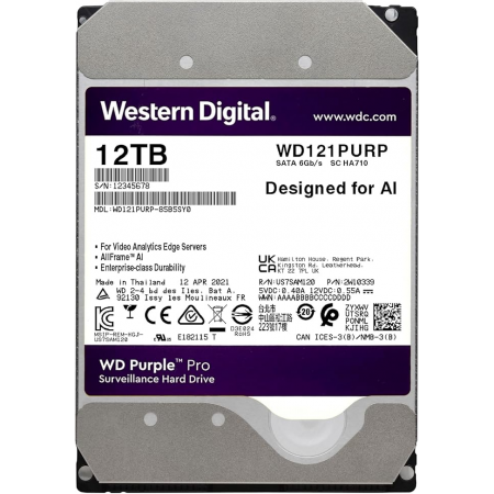 12 ТБ Жесткий диск Western Digital Surveillance (WD121PURX-78) фиолетовый