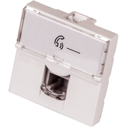 Информационная розетка LANMASTER Mosaic (LAN-SIP-23TEL-WH) белый