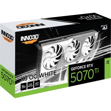 Видеокарта Inno3D GeForce RTX5070 Ti X3 OC WHITE (N507T3-16D7X-176068W) 16 Гб белый