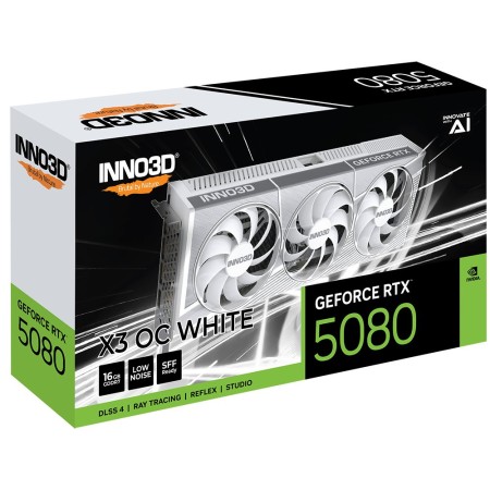 Видеокарта INNO3D GeForce RTX 5080 X3 OC WHITE (N50803-16D7X-17605211) 16 Гб белый