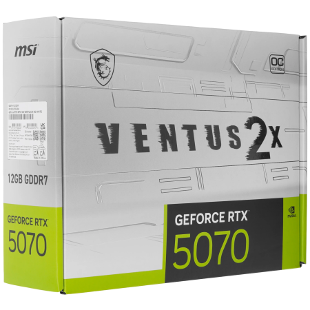 Видеокарта MSI GeForce RTX 5070 VENTUS 2X WHITE OC (RTX 5070 12G VENTUS 2X OC WHITE) 12 Гб белый