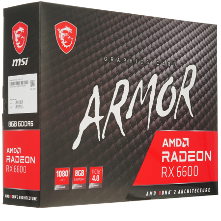 Видеокарта MSI AMD Radeon RX 6600 ARMOR (RX 6600 ARMOR 8G) 8 Гб черный