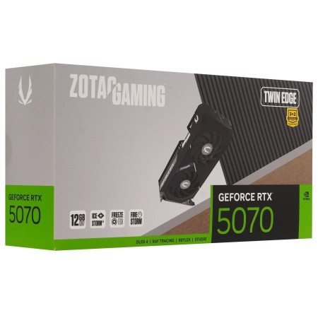 Видеокарта ZOTAC GAMING GeForce RTX 5070 Twin Edge (ZT-B50700E-10P) 12 Гб серый