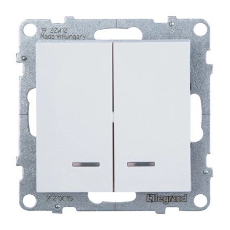 Выключатель Legrand Suno 721115 2х клавишный белый
