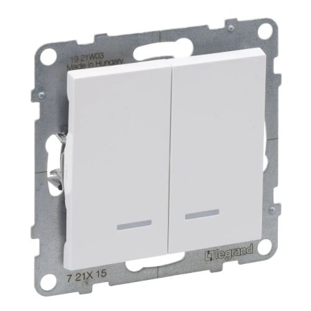 Выключатель Legrand Suno 721115 2х клавишный белый