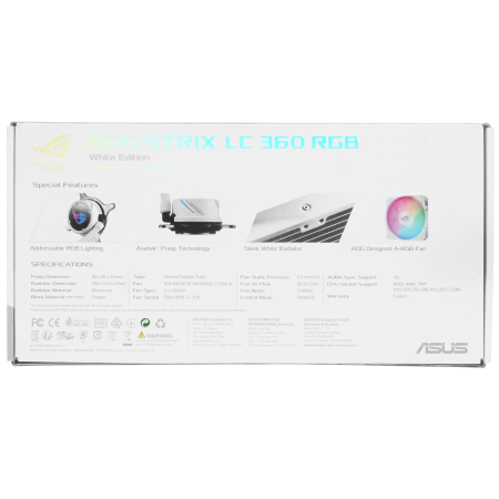 Система водяного охлаждения ASUS ROG Strix LC 360 RGB (90RC0072-M0UAY0) белый
