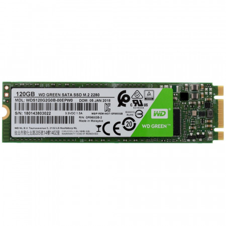 120 ГБ SSD диск Western Digital Green (WDS120G2G0B) зеленый