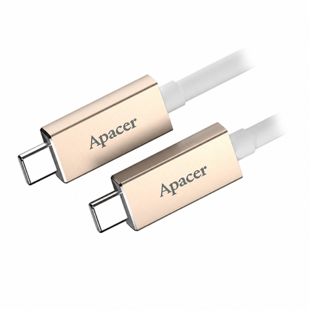 Кабель USB Type-C - USB Type-C Apacer DC120 (APDC120C-1) 1м бело-золотой