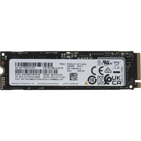 2 ТБ SSD диск Samsung PM9A1 (MZVL22T0HBLB-00B00) чёрный