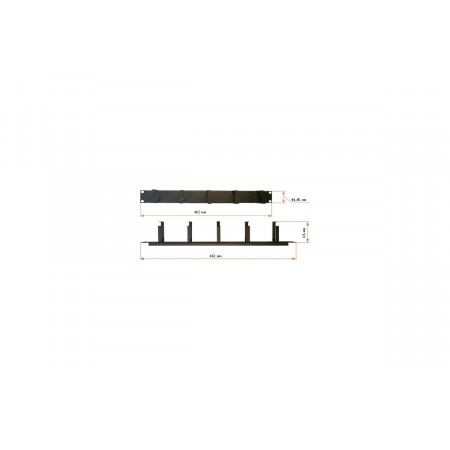 Кабельный органайзер Lanmaster 19" 1U (TWT-ORG1U-5V) черный