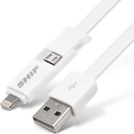Кабель Lightning 8-pin/micro USB - USB 2.0 Type-A SHIP API08MUTWB 1 м белый