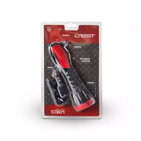 Фонарик универсальный Crest C301 черно-красный