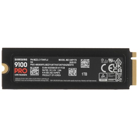 1 ТБ SSD накопитель Samsung 9100 PRO (MZ-VAP1T0CW) черный