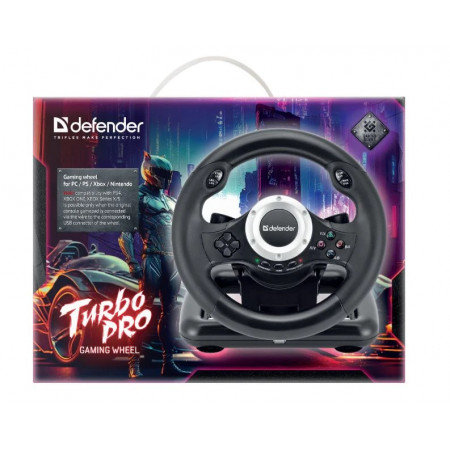 Игровой руль Defender Turbo Pro (64291) черный