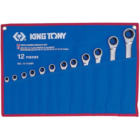 Набор трещоток рожково-накидной KING TONY 12112MRN (39) синий