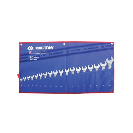 Набор ключей рожково-накидной KING TONY 1218MRN (4642) синий