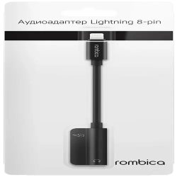 Переходник MiniJack 3.5 mm-Lightning Rombica TC-00092 0.1 м черный
