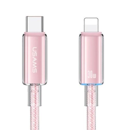 Кабель Apple Lightning USB Type-C Usams US-SJ735 1m Pink