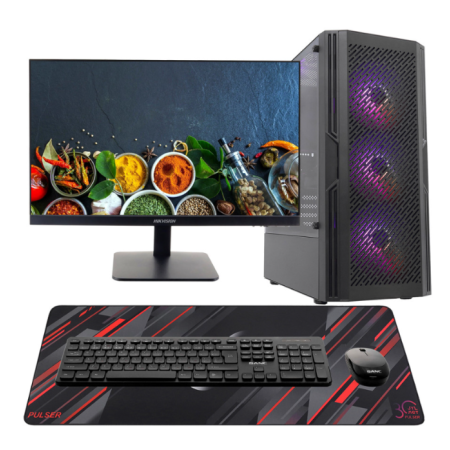 Системный блок Core i5-10400F-2.9GHz/H510/RAM 16GB/SSD 512GB (M.2)/RTX3060-12GB/no DVD/650W/Монитор 23.8" HikVision черный