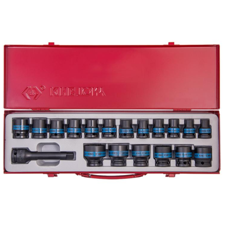 Набор ударных торцевых головок KING TONY 4419MP серый, черный