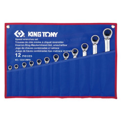 Комбинированные трещоточные ключи KING TONY 122A12MRN серебристый