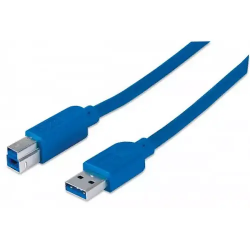 Кабель USB 3.0 Type A-B Manhattan 322430 2м синий