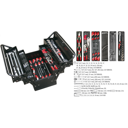 Набор инструментов YATO YT-38950 черный