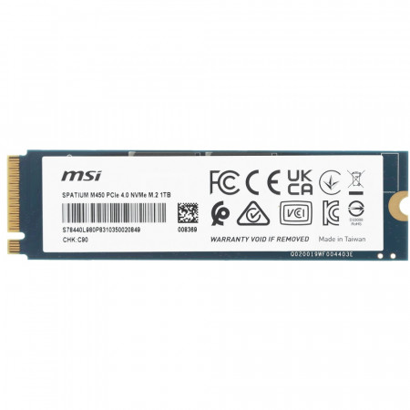 1 ТБ SSD диск MSI Spatium M450 (SPATIUM‑M450‑NVMe‑1TB) черный