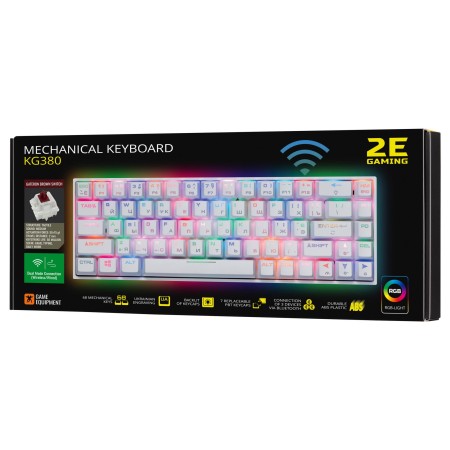 Клавиатура проводная 2E GAMING KG380 (2E-KG380UWT-BL) белый