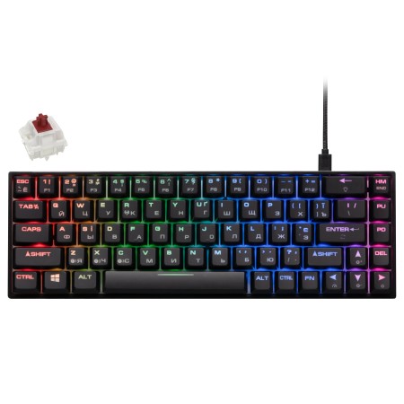 Клавиатура проводная + беспроводная 2E GAMING KG380 (2E-KG380UBK-BR BROWN SWITCH) черный