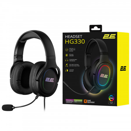 Наушники 2E Gaming HG330BK-7.1 RGB черный