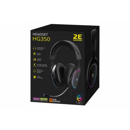 Наушники 2E Gaming HG350BK-7.1 RGB черный