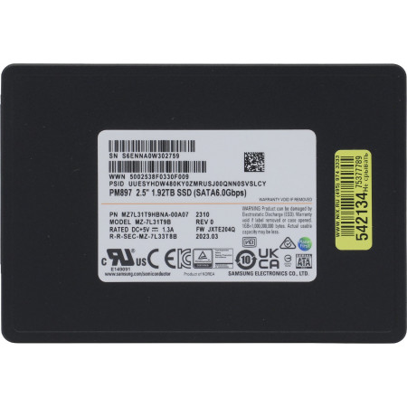 1.92 TB SSD диск Samsung PM897 (MZ7L31T9HBNA‑00A07) чёрный