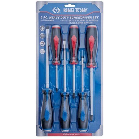 Набор силовых отверток KING TONY 6шт (30206MRB) синий/красный