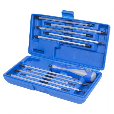 Набор отверток со сменными вставками KING TONY 11шт (32518MR) синий