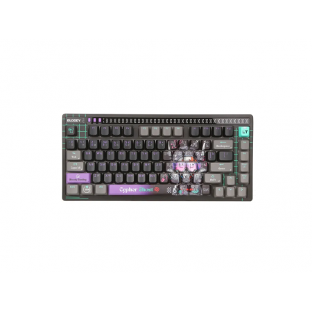 Клавиатура проводная A4Tech Bloody AT75 Cypher Ghost Savage серо-фиолетовый