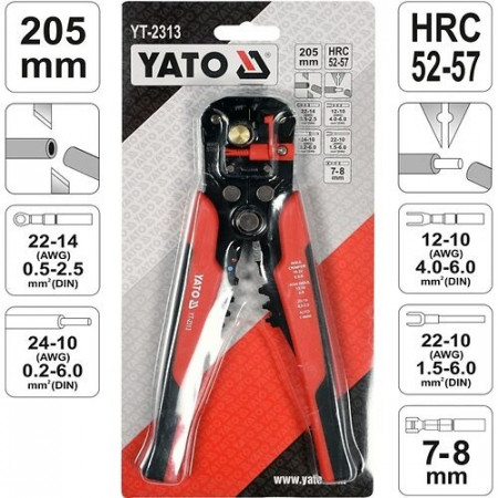 Клещи для снятия изоляции YATO YT-2313 черный-красный