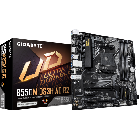 Материнская плата GIGABYTE B550M DS3H AC R2 черный