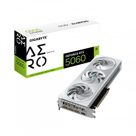 Видеокарта GIGABYTE GeForce RTX 5060 AERO OC (GV-N5060AERO OC-8GD) 8 Гб белый