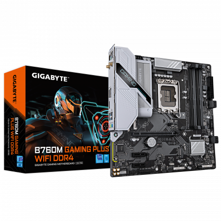 Материнская плата GIGABYTE B760M GAMING PLUS WIFI DDR4 черный