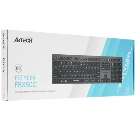 Клавиатура беспроводная A4Tech Fstyler FBX50C серый