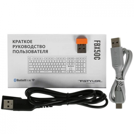 Клавиатура беспроводная A4Tech Fstyler FBX50C белый