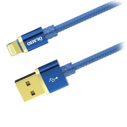 Кабель Lightning USB 2.0 Type-A OLMIO Deluxe 1m Blue