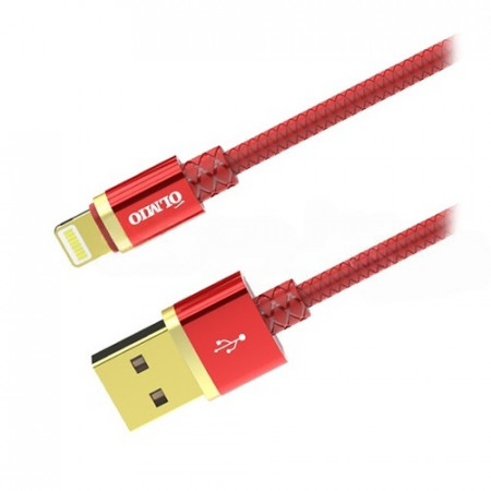 Кабель Lightning USB 2.0 Type-A OLMIO Deluxe 1m Red