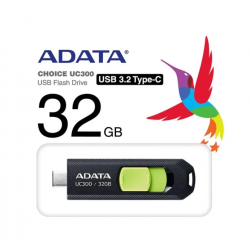 32 ГБ USB Флеш-накопитель ADATA UC300 (ACHO-UC300-32G-RBK/GN) черный/зеленый