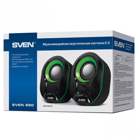 Акустическая система Sven 290 Черный/Зеленый