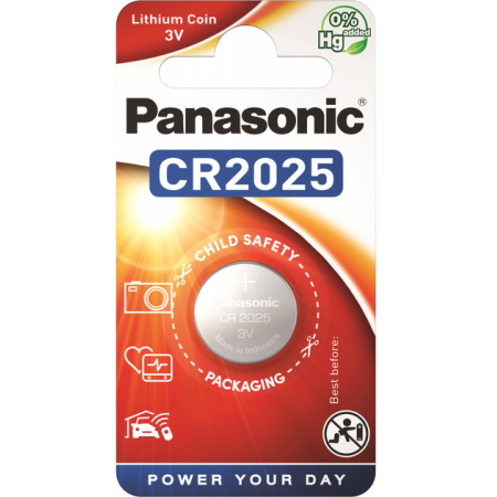 Батарейка Panasonic CR-2025EL/1B плоский [CR-2025] 1 шт серебристый